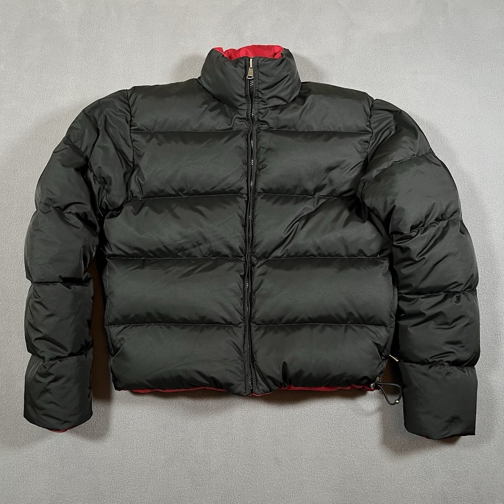 Ralph Lauren Reversible Down Puffer Jacket Black Red Mens Small Padded Coat